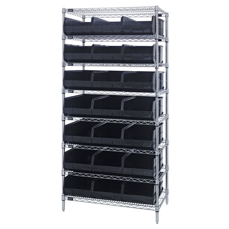 QUANTUM STORAGE SYSTEMS Stackable Shelf Bin Steel Shelving Systems WR8-445BK